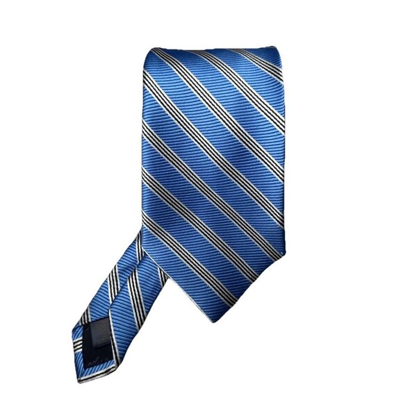 Brooks Brothers Other - Brooks Brother Blue Silk Tie Black & White Diagonal Stripes Classic Style